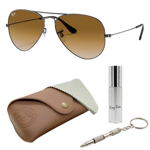 Image of Ray-Ban RB3025 AVIATOR GRADIENT Pilot Shaped Sunglasses for Men & Women with Official RAYBAN Eyewear Kit