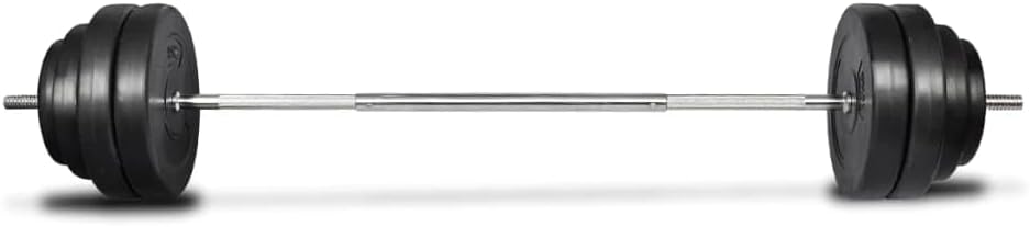 vidaXL Barbell, Dumbbell for Home Gym Weightlifting Strength Training, Free Weight for Women Men Workout Fitness, Weight Plate, 132.3 lb