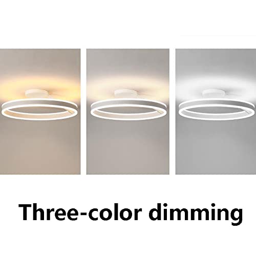 Plafonnier à anneau moderne LED 50W dimmable blanc pour salon - 7