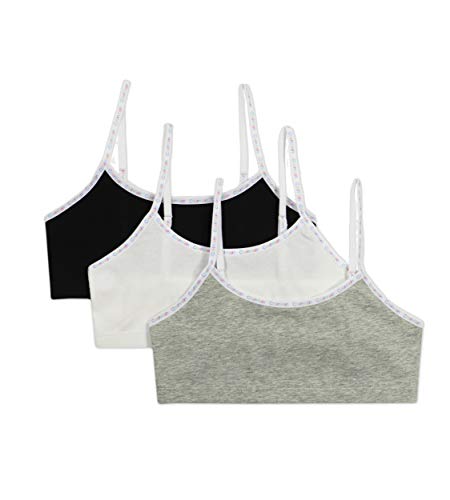 Calvin Klein Girls' Training Bra Cotton Bralette with Adjustable Straps, 3 Pack