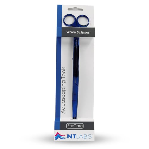 NT Labs ProCare Wave Scissors, Aquascaping Tools, Blue Scape Tool, Premium Stainless Steel, Aquarium Scissors.