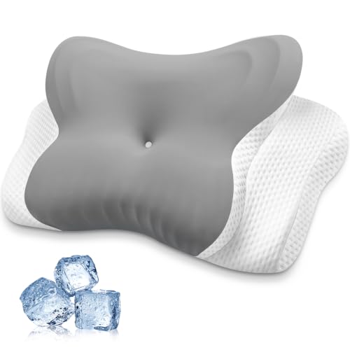 MISSCOZY Side Sleeper Pillow Ergonomic- Anti Snore Sleep Apnea Pillow(Grey)