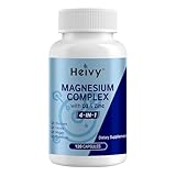Heivy 4 in 1 Magnesium Complex with Zinc & Vitamin D3, 320mg Elemental Magnesium (Glycinate/Citrate/Gluconate/Malate), 120 Capsules (4 Months Supply), Vegan, Non-GMO, Gluten-Free, 3rd Party Tested