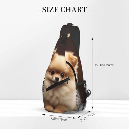 Mochila bandolera estilo Pomeranian negra miniatura 2
