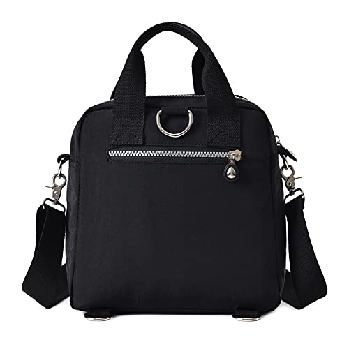 Bolsa Mochila Feminina Nylon Com Alça Removível Versátil Confortável Moderna Dia a Dia Preto