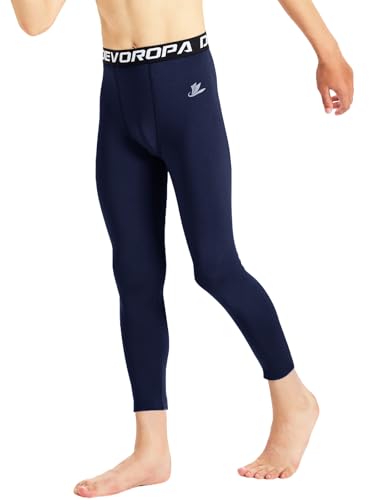 Image of DEVOROPA Boys Leggings Youth Compression Pants Sports Tights Basketball Football Baseball Soccer Baselayer Slim /Regular /Husky