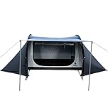 OneTigris COMETA Camping Tent, Detachable Inner Mesh Tent & Portable Carry Bag Included, Easy Setup, Waterproof Windproof Tunnel Tent for Outdoors Camping Canoeing Beach Travel Picnic (Black)