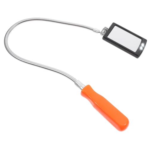 OUNONA Swivel Inspection Mirror Led Light Truck Equipment Car Inspection Tool 20x100cm Mechanic Checking Mirror