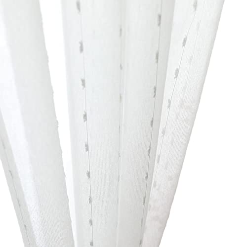 MHUQIA Lot De 2 Rideaux Voilage Blanc 100x200cm, Rideaux en Voile Semi-Transparent, Rideaux De FenêTre De Voile, Voilage Rideaux De FenêTre Cover