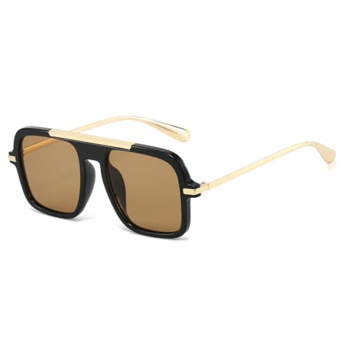 Lunettes de soleil dégradées protection UV400 verres thé noir monture léopard