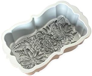 Nordic Ware Wildflower Loaf Pan, Original Cast Aluminium Tin, Bundt Cake Tin with Floral Pattern, Cake Mould Made in The USA, Colour: Toffee, 6-Cup Capacity