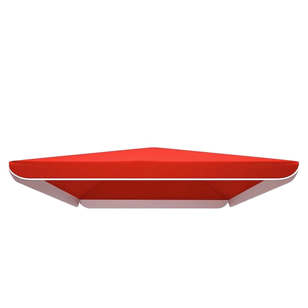 Copertura impermeabile rettangolare di ricambio per ombrellone da giardino, 3 x 3 m, con 4 stecche, colore rosso, per uso esterno e patio