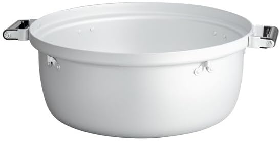 Commercial Gas Rice Cooker and Warmer, 110 Cup Capacity, White, Liquid Propane, 25000 BTU, Automatic Shutoff, 17.1 x 20.2 Inch