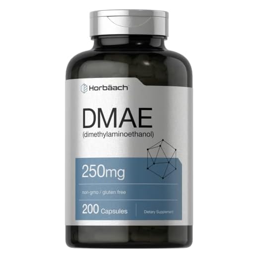 DMAE Supplement 250mg | 200 Capsules | Non-GMO, Gluten Free | DMAE Bitartrate | by Horbaach