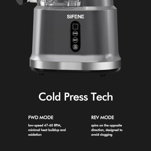 Image of SiFENE Cold Press Juicer Machines, Big Mouth 83mm Opening Whole Slow Masticating Juicer, High Yield, Non-BPA (Gray)