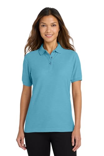 Port Authority Ladies Silk Touch Polo Shirt, L, Maui Blue