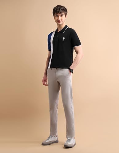 Image of U.S. POLO ASSN. Slim Fit Polo T Shirts for Men - 100% Cotton, Half Sleeves Mens Tshirt