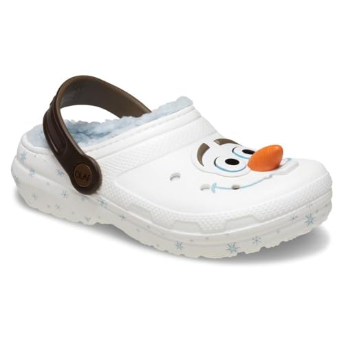 Image of Crocs Kids' Frozen Olaf Classic Fuzzy Lined Slip On Clogs
