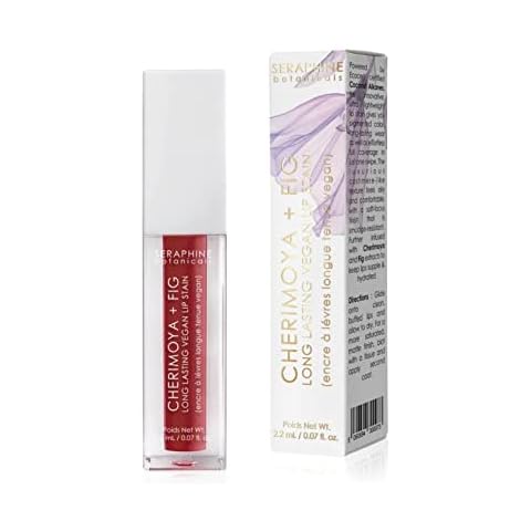Seraphine Botanicals Long Lasting Vegan Lip Stain with Cherimoya & Fig Extracts - Lustrous Liquid Lipstick Intense Color Pigment High Impact Makeup Lip Cream Color Stick Balm for Women (Rooibos) Cover