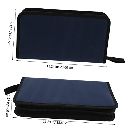 NOLITOY 2 Peças bolsa de CD de pano oxford organizador de CD Bolsa de couro carteira de couro clipes