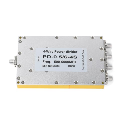 4 Way SMA Power Divider 500 to 6000MHz Small Rtion Loss High Gain SMA Strip Power, Multifunctional Accessory for Home Use