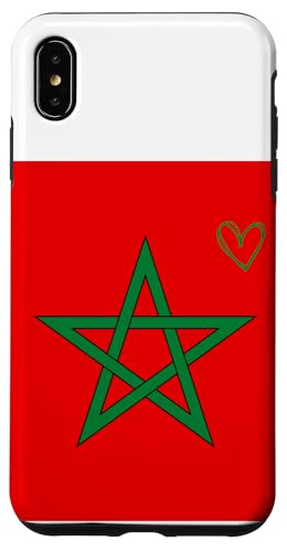 モロッコ国旗 モロッコ ハート 誇り高き遺産 建国記念日 スマホケース iPhone XS Max 用
