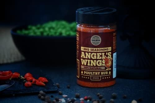 Angel's Wings BBQ Poultry Rub - 100% Natural Chicken and Turkey Seasoning - Perfect Blend Of Spices For Amazing BBQ And Grill Dishes - Large Jar(210g)