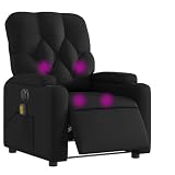 Cómodo asiento: El grueso acolchado del asiento, el respaldo y los anchos reposabrazos recubiertos de cuero sintético proporcionan una sensación acogedora y cálida, como si te estuvieran abrazando. El cuero sintético es un material muy duradero y resistente a las manchas, por lo que resulta fácil de limpiar con un paño húmedo. Además, la superficie lisa le confiere un aspecto lujoso y la belleza del cuero auténtico.