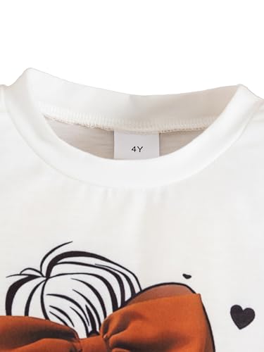Image of Girl's 2 Pcs Outfits Short Sleeve Graphic T-Shirt Top and Paperbag Waist Shorts Set with Belt