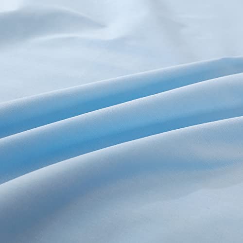 Microfiber Queen Bedding Flat Sheet, Ultra Soft And Wrinkle, Fade, Stain Resistant Top Sheet (Light Blue, Queen) #TOP4