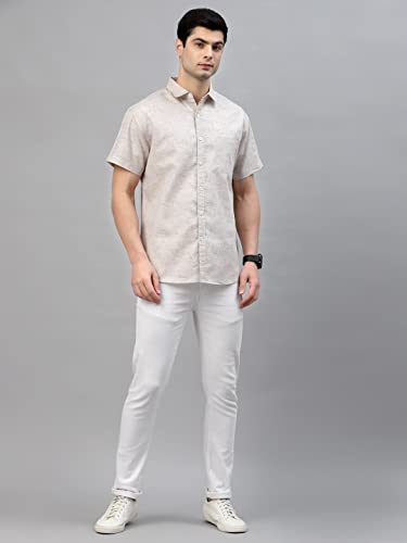 Image of Style Quotient Men Beige Comfort Casual Shirt