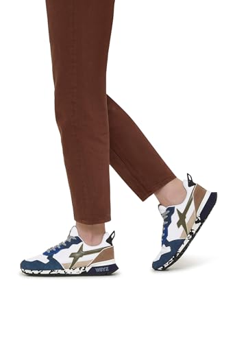 Baskets homme bleu blanc militaire Jet-M avec semelle crantée légère