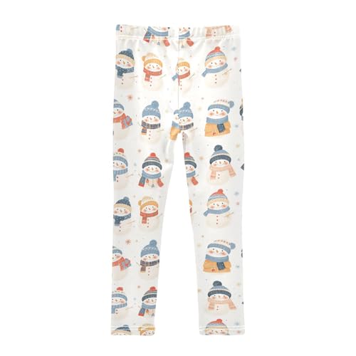 KLL Christmas Cute Snowmen Little Girls Athletic Leggings Stretchy High Waisted Pants Sports2