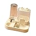 KiBcsLic Automatic Pet Feeder Water Dispenser Dog Bowl Drinking Compact Pet Feeding Bowl Cats Feeder for Bunny Puppy Small Animals, Yellow