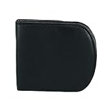 CTM Men's Leather Front Pocket C-Fold Taxi Wallet, Black