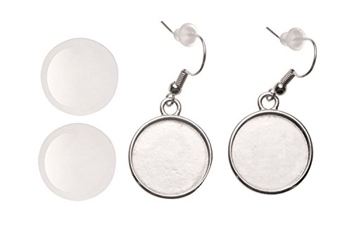 GLOREX 6 1633 016 - Pendientes Redondos, Aprox. 18 mm de diámetro, 2 Unidades, Color Plata, Plata.