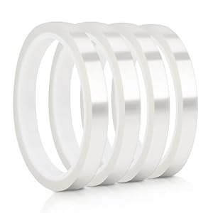 Creatorally Cinta de Alta Temperatura, Cintas de Transferencia de Calor para Sublimación 10mm x 66m, 4 Rollos Térmica Resistente al Calor Cintas Adhesivas de Poliimida para Vinilo