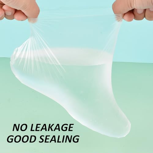 100 Stück transparente, wasserdichte Fußabdeckungen, Fußmasken, Fußschönheit, Kunststoff-Schuhüberzüge für heiße Quellen, Hydrotherapie und Wachsbehandlungen