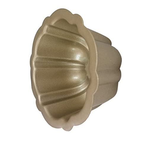 Mantouxixi 4 Pack Gold Color Mini Bundt Cake Pan, 4 Inch Nonstick Fluted Tube Cake Pans, Oven Baking Mold Metal Round Pumpkin Shaped Cake Mould For Bundtlet Bavarois Cupcake Muffin Brownie Pudding #TOP1