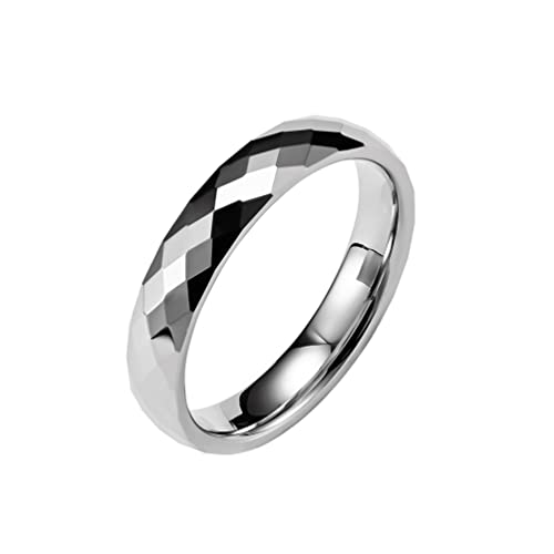 Bague en tungstène haut de gamme alliance élégante 4mm d'une finition miroir