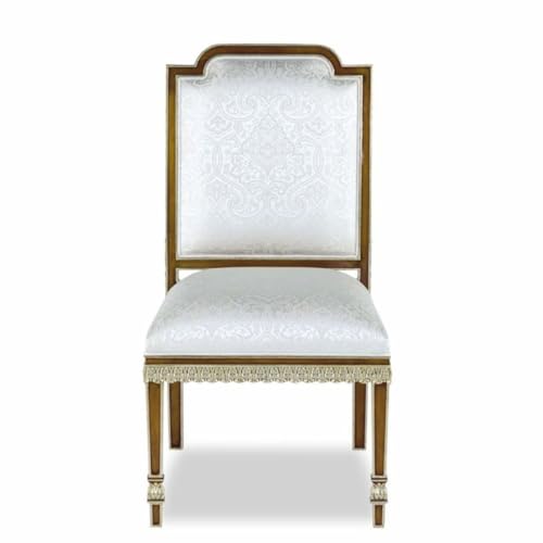 Casa Padrino Lujo barroco caoba comedor silla blanco/marrón/oro H. 102 cm - Muebles barrocos