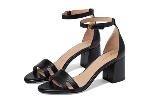 Cole Haan Sandalias Adelaine para mujer, Cuero negro, 35.5 EU