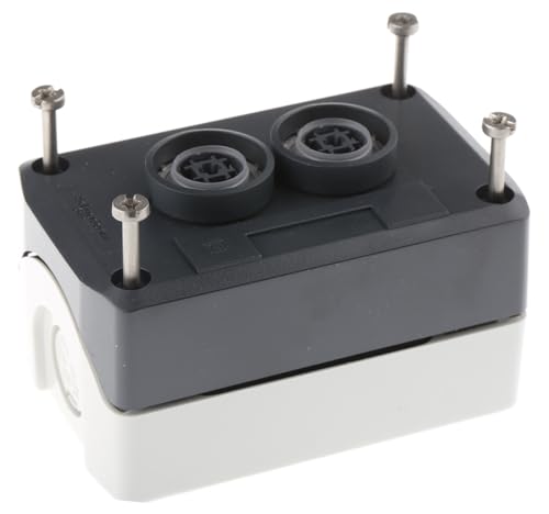 Boite 2 boutons poussoirs blanc noir mecanisme double commande murale encastrable