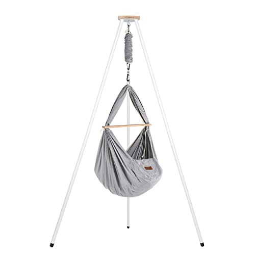 SCHMUSEWOLKE Berceau à ressorts Gris – Ensemble avec cadre en tip...