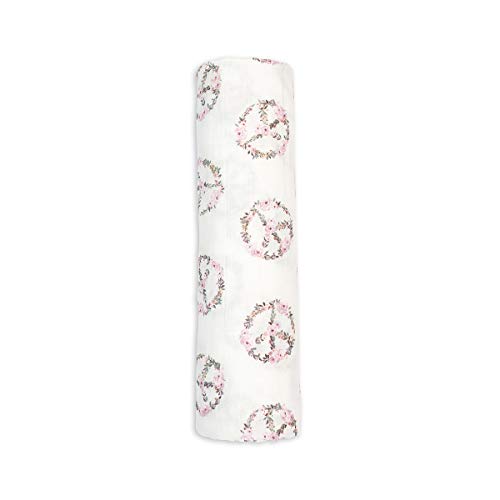 Image of Lulujo Baby Swaddle Blanket| Unisex Softest Bamboo Viscose Muslin Swaddle Blanket| Neutral Receiving Blanket for Girls & Boys | 47in x 47in Peace