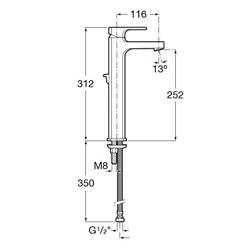 Monocomando Lavatório Mesa Bica Alta Escuadra Cromado - Roca Roca Escuadra Cromado