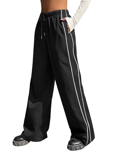 Image of EXARUS Girls Parachute Pants Cargo Hip Hop Wide Leg Baggy Y2K Teen