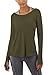 Bestisun Long Sleeve Workout Shirts Activewear Athletic Yoga Tops Sweatshirt for Women Army Green XL