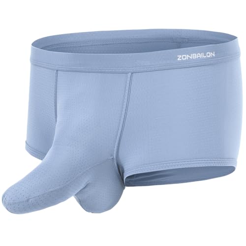 JINSHI Men’s Boxer Briefs Sexy Elephant Trunk Micro Mesh Breathable Underwear With Dual Pouch Hammock Shorts