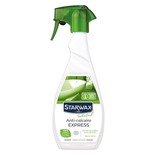 STARWAX SOLUVERT Ekspresowe usuwanie kamienia do łazienki - 500 ml - idealny do usuwania kamienia nazębnego i mydła - bez barwników - Ecocert